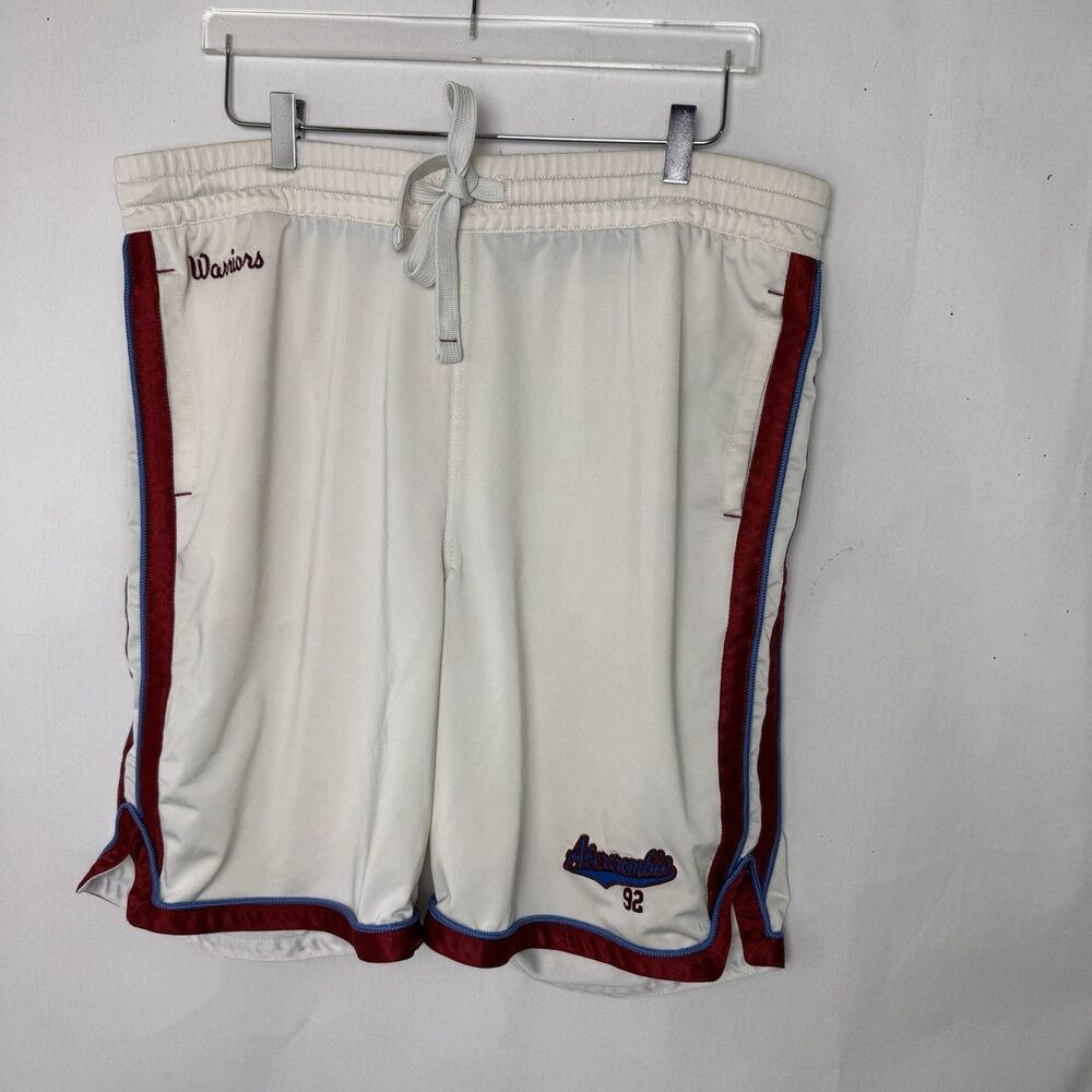 VTG Abercrombie & Fitch Golden State Warriors Shorts Men L White NBA Basketball